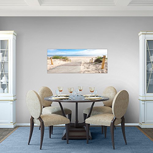 Bilder Strand Meer Wandbild Vlies - Leinwand Bild XXL Format Wandbilder Wohnzimmer Wohnung Deko Kunstdrucke Blau 1 Teilig - MADE IN GERMANY - Fertig zum Aufhängen 607312b - 5
